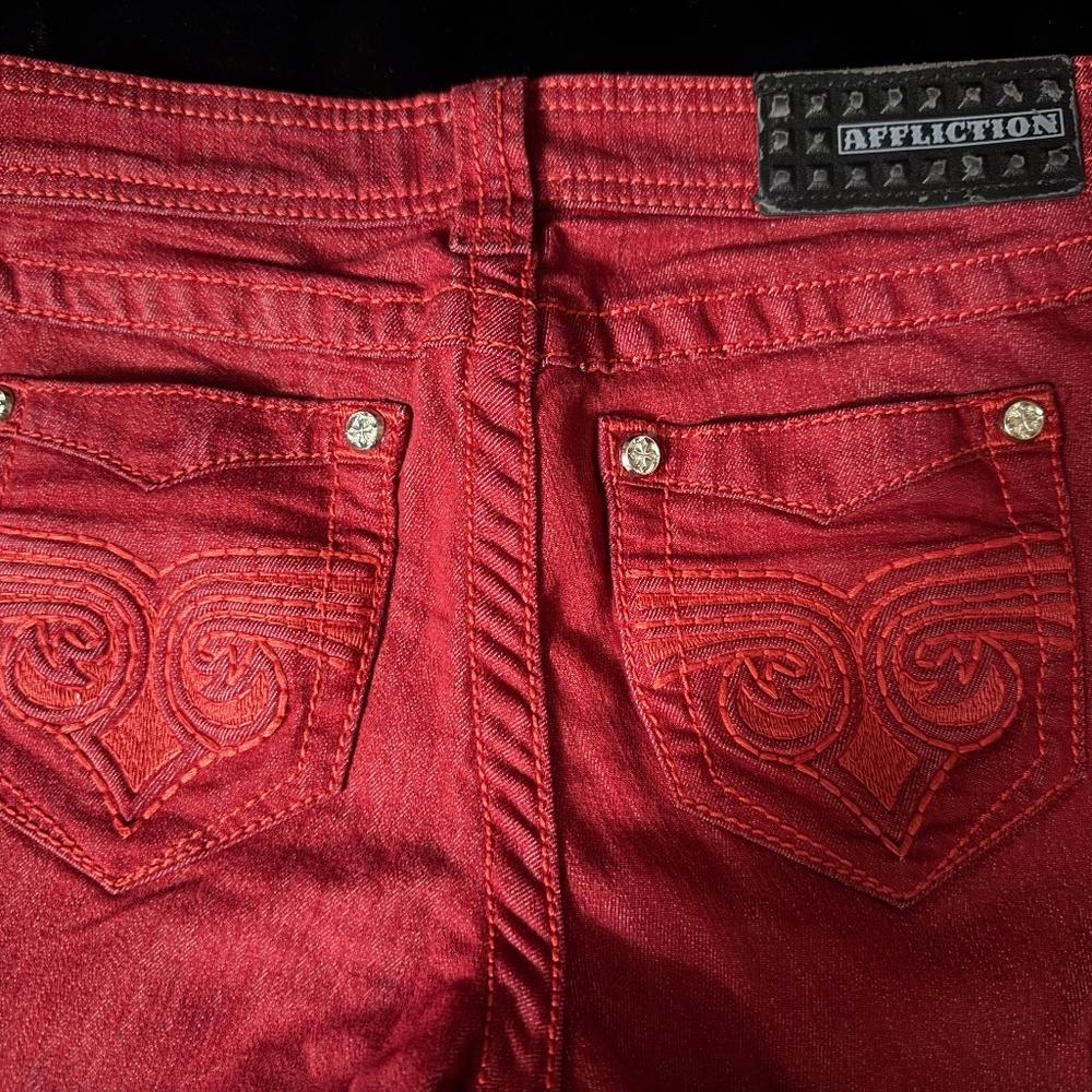 Affliction Raquel Jeans in Red